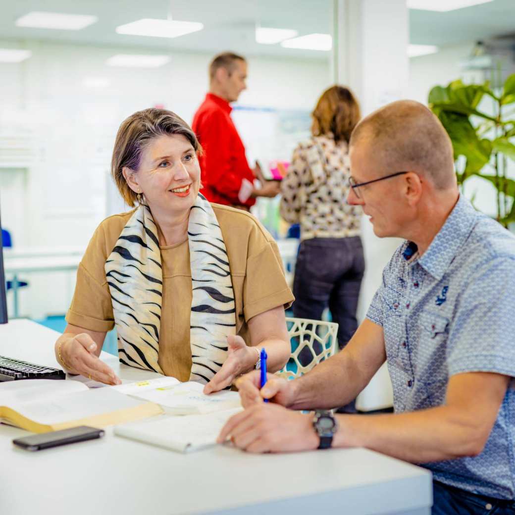 samenwerken in het studiecentrum op de HAN in Arnhem