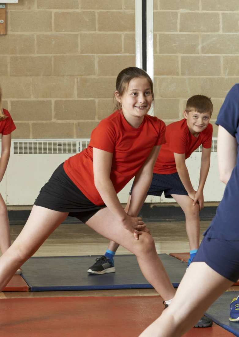 kinderen tijdens gymles