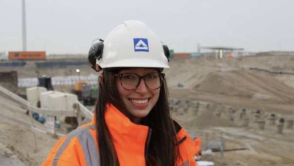 Student civiele-techniek Sophia Petrocchi. Bouwvrouwendag