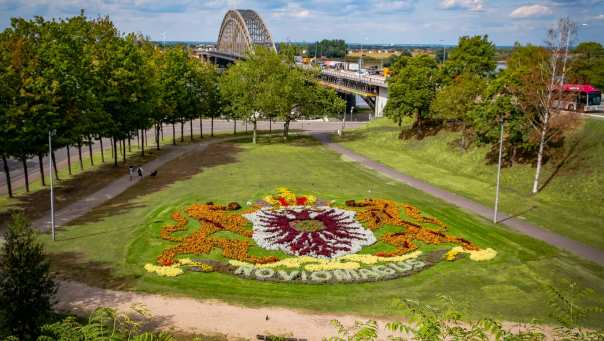 Uitzicht op Waalbrug in Nijmegen