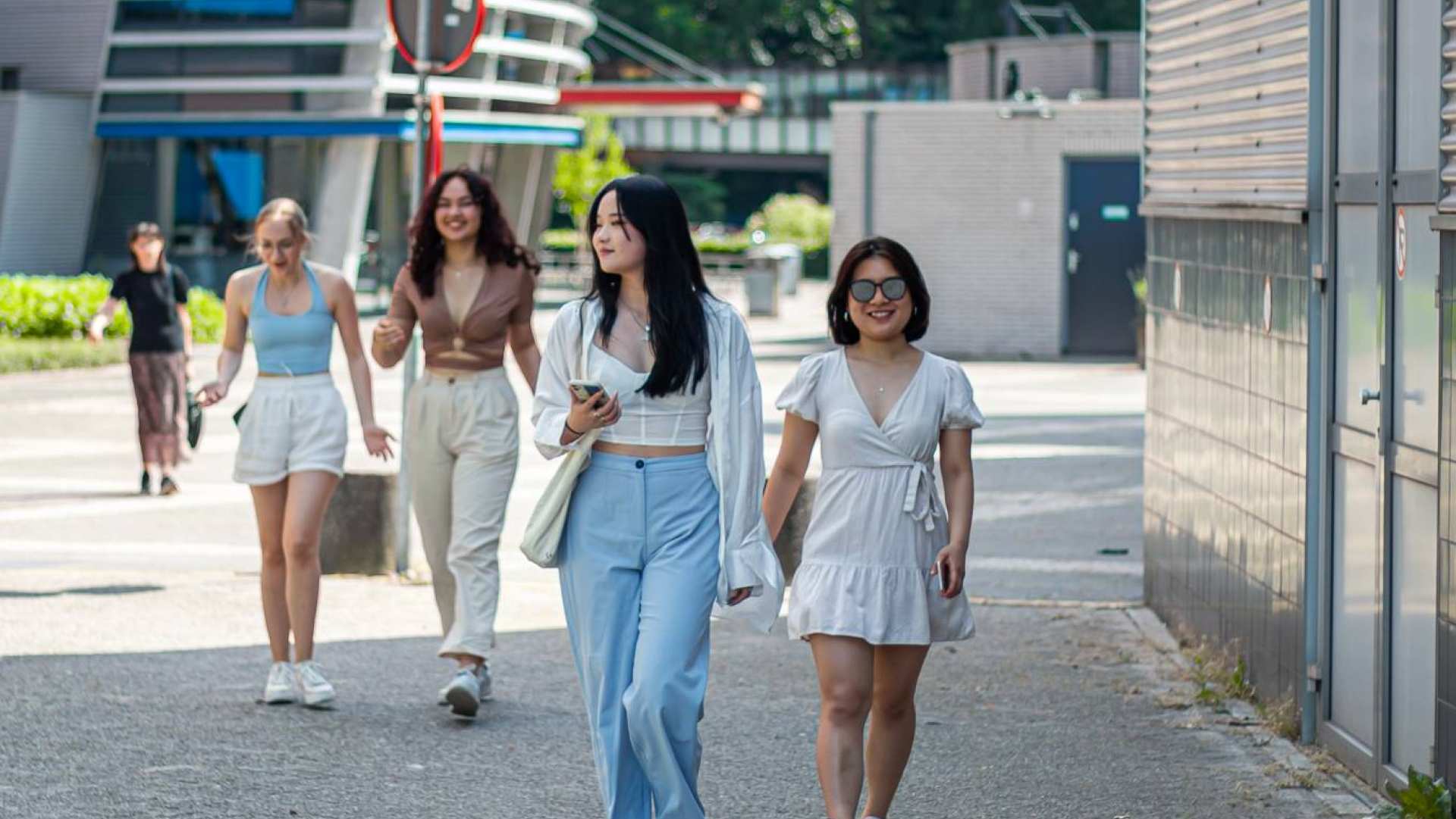 Students walking