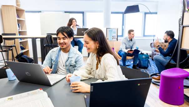 Studenten aan het werk op de HAN in Nijmegen