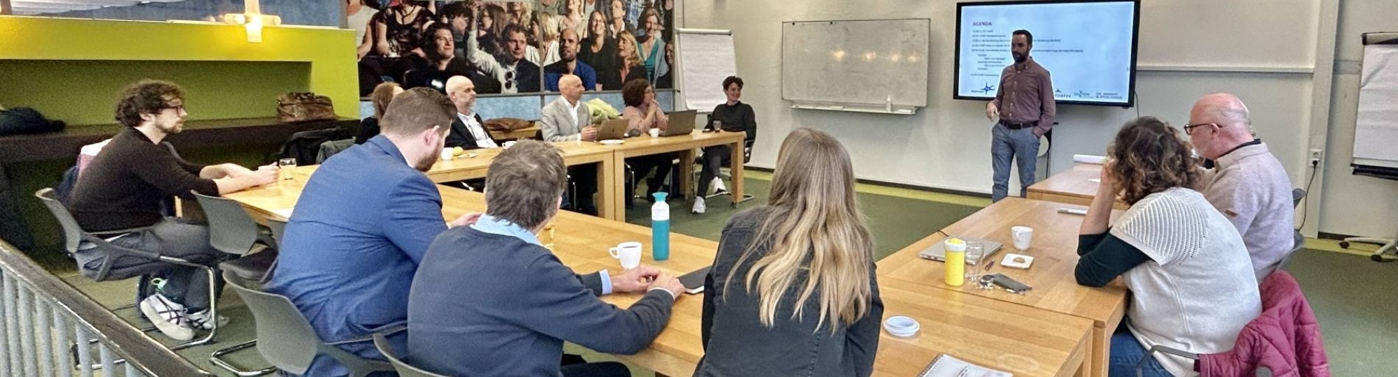 Foto tijdens de eerste DEMAND meet up tussen HAN, Saxion en Fontys.