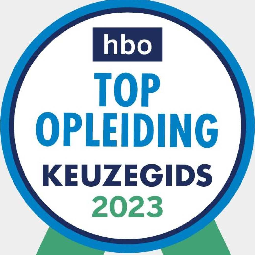 Sticker of stempel van de Studiekeuzegids met HBO TOPopleiding 2023