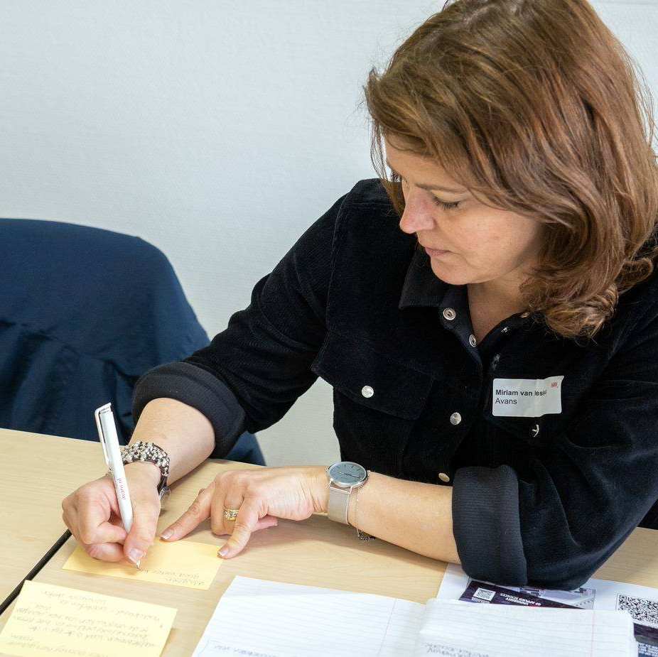 Miriam van Lieshout tijdens de workshop van Kitty Meijer over Toetsbekwaamheid, toetsconferentie. Educatie