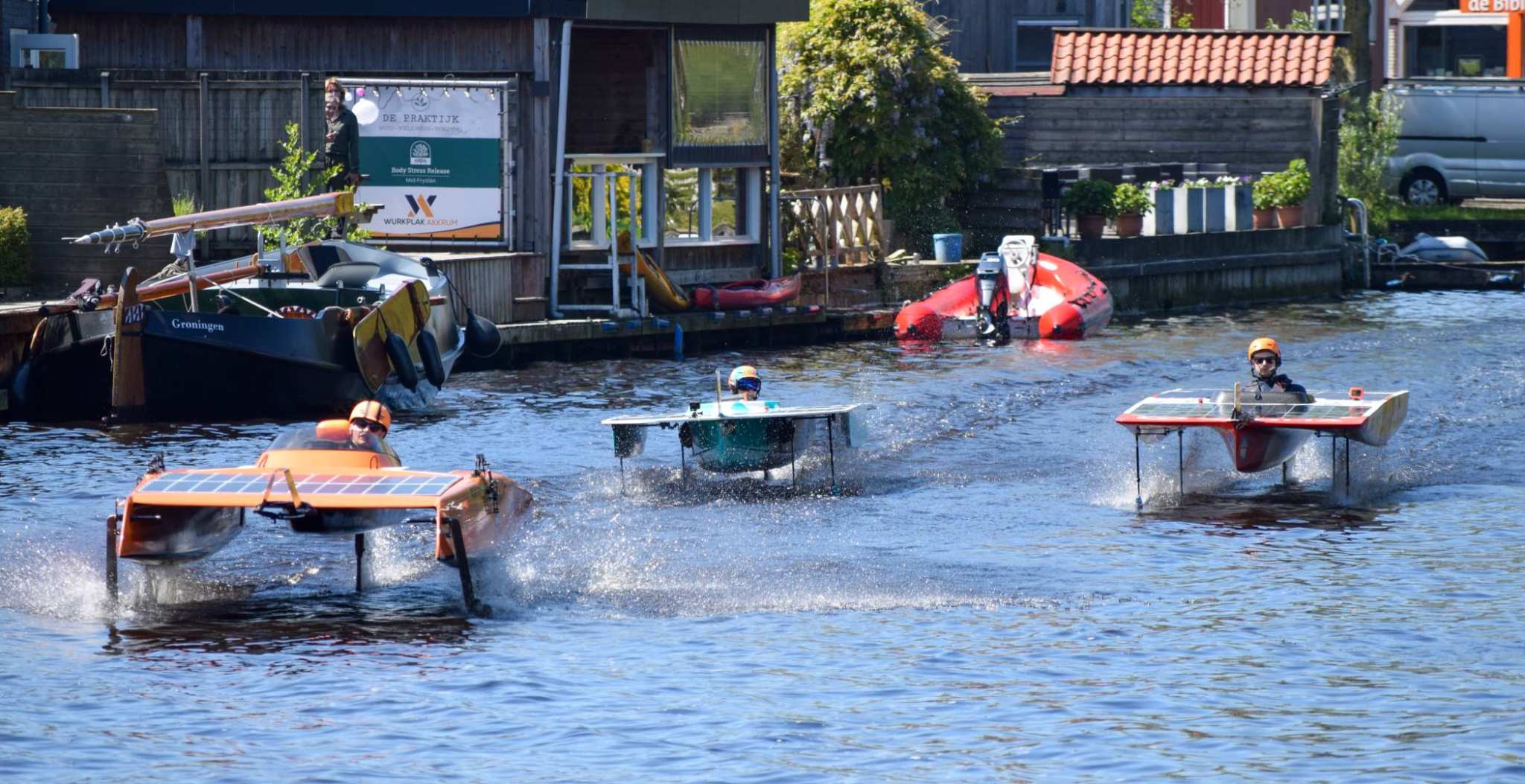 NK Zonnebootrace met HAN Solarboat race in Akkrum.