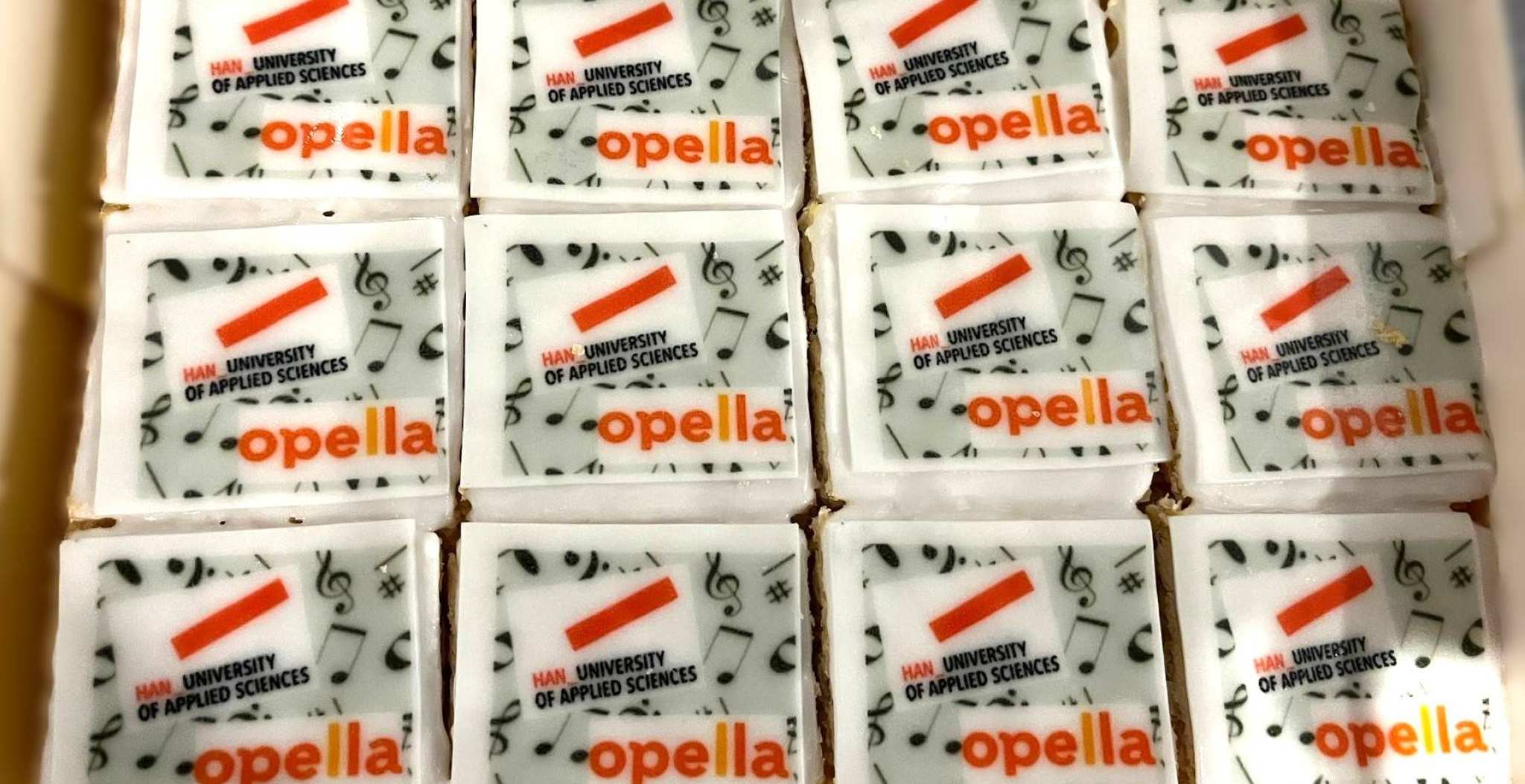 Petits fours bij de ondertekening van de samenwerking tussen de HAN en Opella.