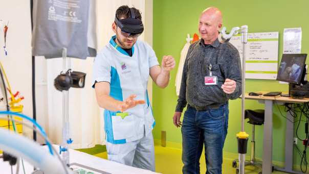 Fotoshoot vergaande samenwerking door HAN academie gezondheid en vitaliteit bij Bernhoven.