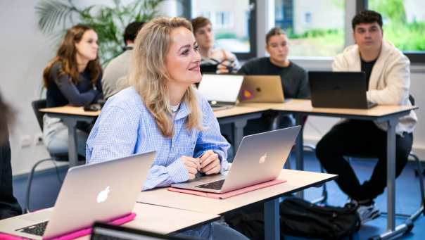 Student in de les op de HAN in Nijmegen