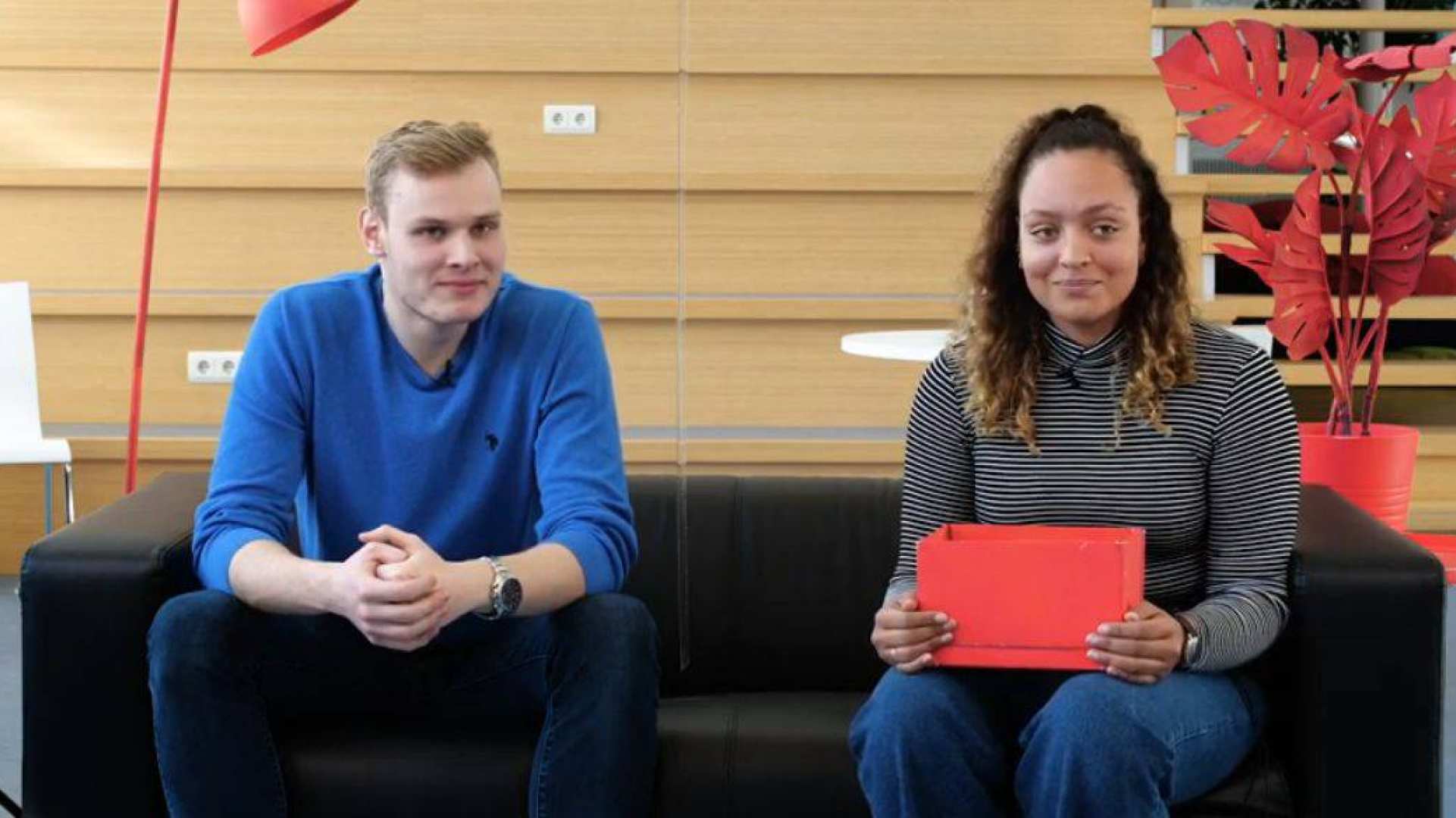 Engineering studenten Chantal Groot en Marcel Glagla