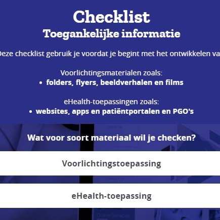 Afbeelding van de checlist toegankelijke informatie Pharos