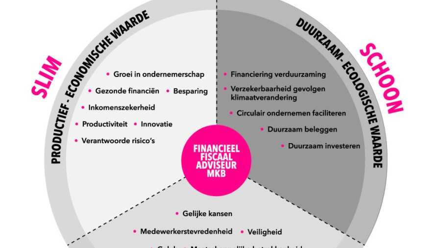 Model Financieel Advieswiel van het associate lectoraat Sustainable Finance & Tax.