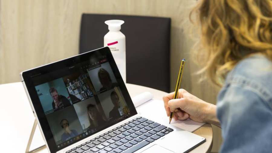 Student International Social Work attends the Online Q&A to ask question about the program.