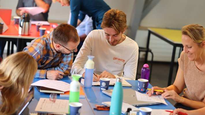 Tijdens de opstart van de deeltijdmaster Circulaire Economie een sessie in de educatieruimte van het Nederlands Watermuseum. 9 September 2022.