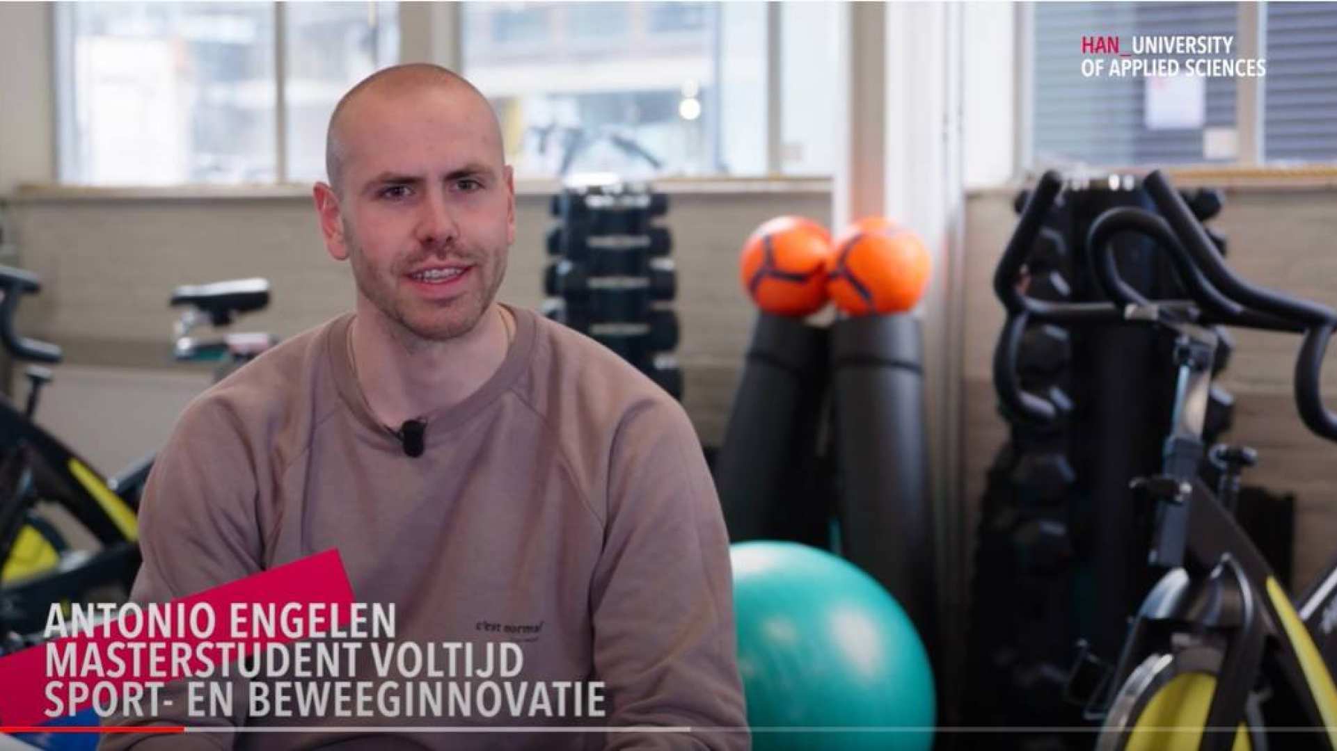 master sport en beweeginnovatie voltijd dag uit het leven van student antonio engelen 2022